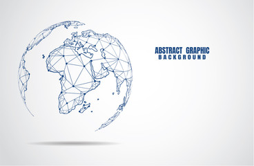 Global network connection. World map point and line composition concept of global business. Vector Illustration
