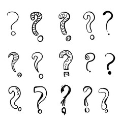 hand drawn doodle question marks vector element