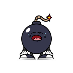 Cartoon Crying Bomb Character