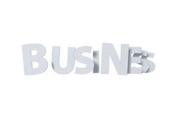 3D Business Text Letters on White