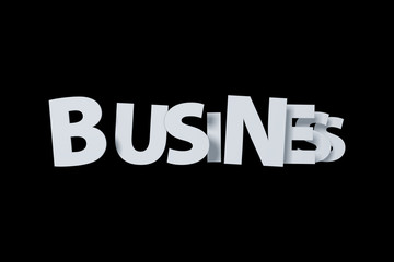3D Business Text Letters on Black