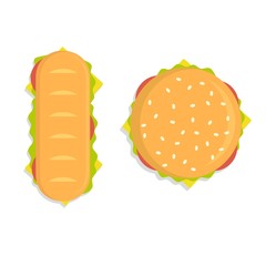 Food illustration - burger. Modern flat design concept. vector illustration