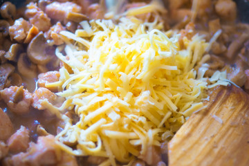 Chopped champignons mushrooms