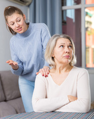 Adult daughter reassures offended mother