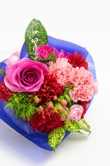 カーネーション・バラ・ガーベラ/ピンク・レッド系母の日の花束