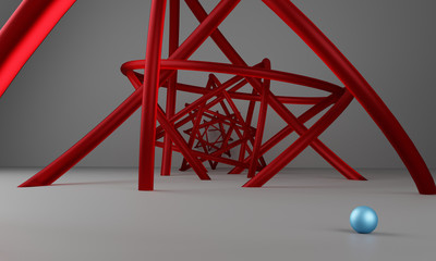 3d illustration of modern and abstract showcase