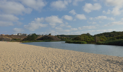 SINEMORETS, BULGARIA, sunny day on Butamyata beach , Bulgaria.