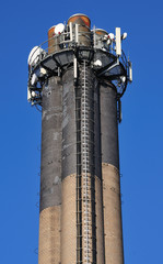 high chimney of a waste-to-energy plant