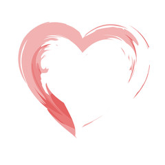 creative red heart art abstract illustration , brush method