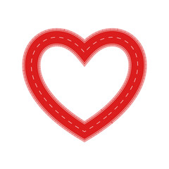 creative road red heart art abstract illustration