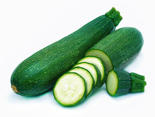 Fresh zucchini isolated on a white background