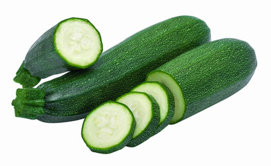 Fresh zucchini isolated on a white background