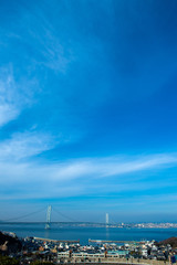  明石海峡大橋と神戸