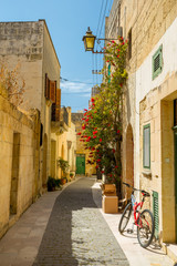 Narrow street in VIctoria, Gozo, Malta