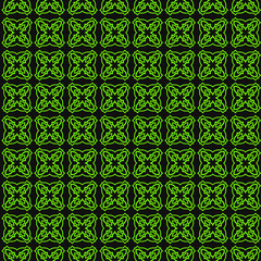 Art Deco Pattern Of Geometric Elements. Seamless Pattern. Vector Illustration. Design For Printing, Presentation, Textile Industry. green black color