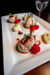 Chicken parts with sause and onions