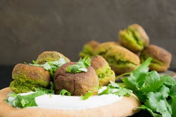 Falafel, a traditional Israeli dish of chickpea.