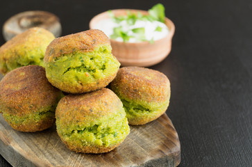 Falafel, a traditional Israeli dish of chickpea.