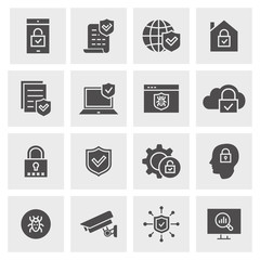 Security icon set. Illustrations isolated for graphic and web design.