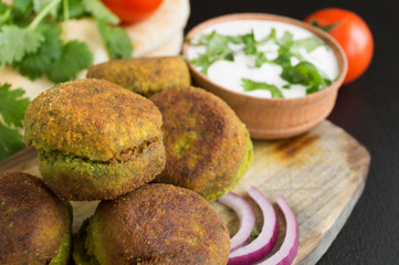 Falafel, a traditional Israeli dish of chickpea.