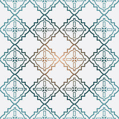 Geometric Pattern With Modern Line Design . Seamless Vector Background. For Scrapbooking Design, Printing, Wallpaper, Decor, Fabric, Invitation. Green brown gradient color