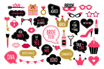 Set of hen party photo booth props © DandelionFly