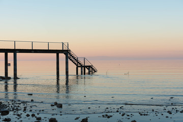 Fototapeta premium Kalter Sonnenuntergang am See