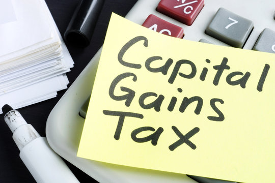 Capital gains tax cgt concept. Business documents and marker.