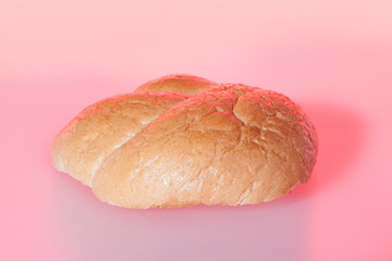 Piece of brown buns with shiny look