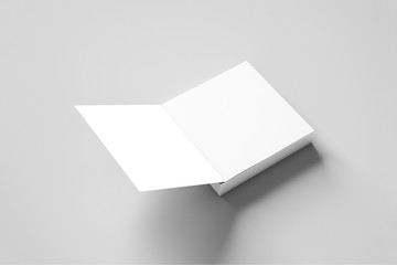 Blank Square  Brochure or Magazine Mock-up on soft gray background. 3D rendering.