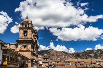 Clouds above the tower in Cusco