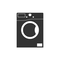Washing machine icon. Vector illustration, flat design.