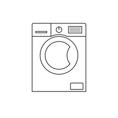 Washing machine icon. Vector illustration, flat design.