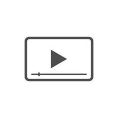 Video player icon. Vector illustration, flat design.