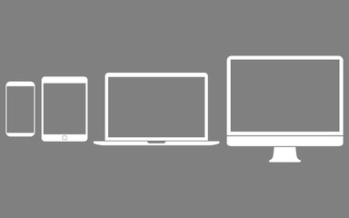 Electronic devices icon set. Vector illustration, flat design.