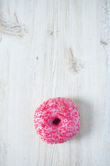 doughnut on wooden surface