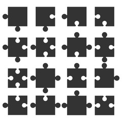 Jigsaw pieces puzzle icon. Vector illustration, flat design.