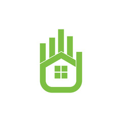 home simple hand palm care symbol logo vector