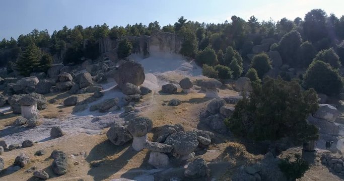 Aerial shot of El Valle de los Hongos, Copper Canyon Region, Chihuahua.