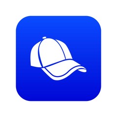 Cap icon blue vector isolated on white background