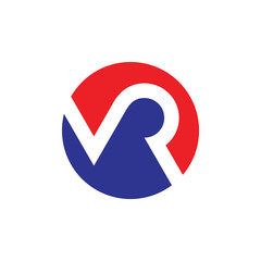 letters mr colorful simple circle logo