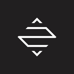 letter z geometric arrows square logo