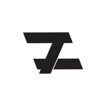 letters 7 z simple geometric logo vector