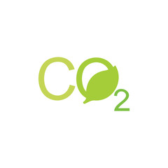 letters co2 leaf shape symbol logo vector
