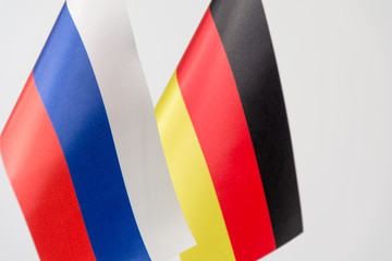 russia germany flag blurred background