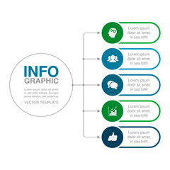 Vector iInfographic template for business, presentations, web design, 5 options.