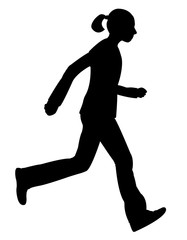 Fototapeta na wymiar girl running body silhouette vector