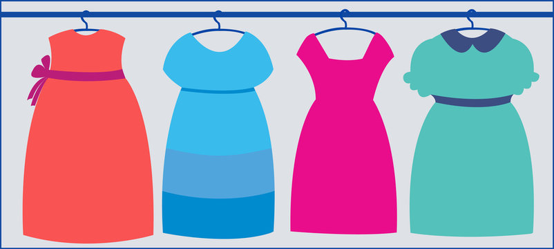 dresses cartoon illustration vector