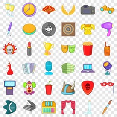 Big concert icons set. Cartoon style of 36 big concert vector icons for web for any design