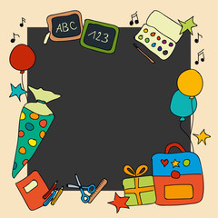 Vektor Hintergrund für Einschulung Schulanfang Erstklässler